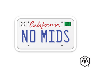 License Plate "No Mids" - CA - Die Cut Sticker