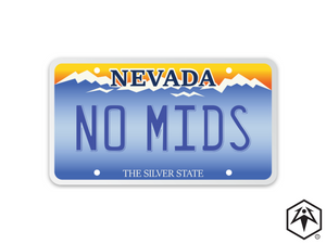 License Plate "No Mids" - NV - Die Cut Sticker